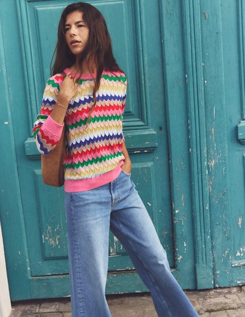 Fluffy Textured Stitch Jumper Multi Boden AU