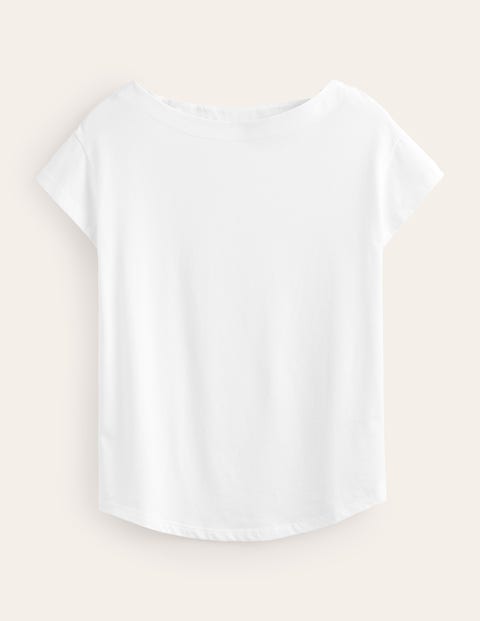 Boden Superweiches T-shirt Mit U-boot-ausschnitt-weiss In White