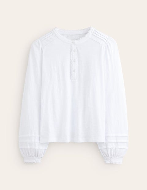 Henrietta Pintuck Henley Top Blue Jay Boden EU