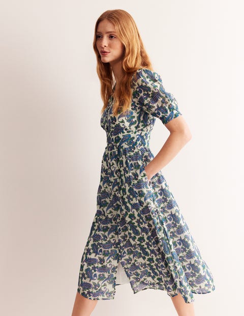 Elsa Crinkle Midi Tea Dress