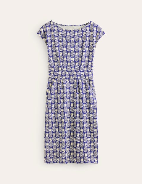 Florrie Jersey Dress - Surf the Web, Pineapple Geo | Boden UK