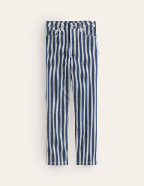 Boden Striped Straight Jeans Navy Stripe Women