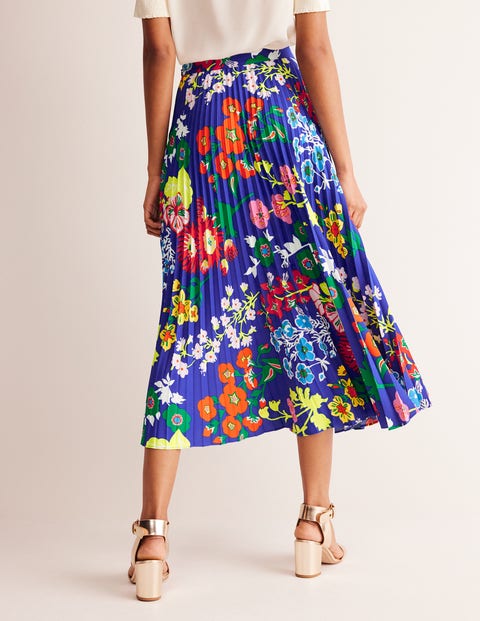 Pleated Midi Skirt Surf the Web Wildflower Boden UK