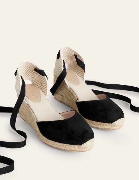 Cassie Espadrille Wedges - Black | Boden US