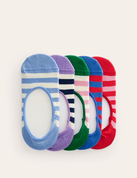 Boden Five Pack Secret Socks Multi Colourblock Stripe Women
