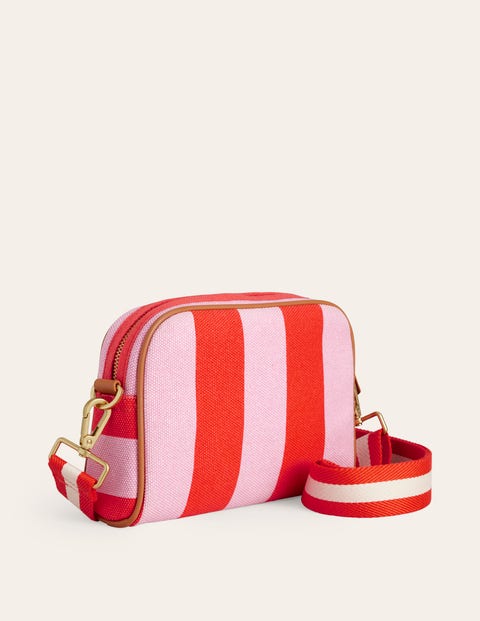 Canvas Cross-Body Bag - Pink Stripe | Boden US