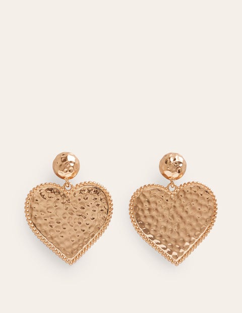 Heart Statement Earrings Metallic Women Boden