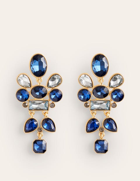Mega Cluster Jewel Earrings Blue Women Boden