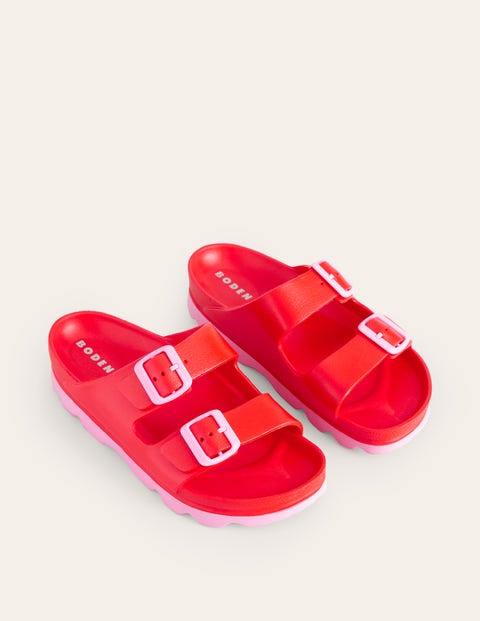 Lyla Double Buckle Slide - Red | Boden US