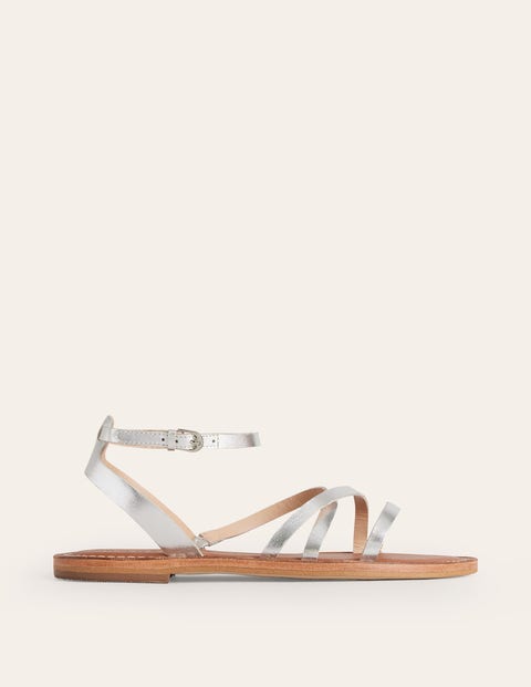 Everyday Flat Sandal - Silver Metallic | Boden UK