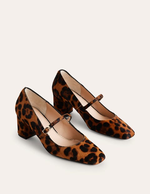 Block Heel Mary Jane - Classic Leopard | Boden UK