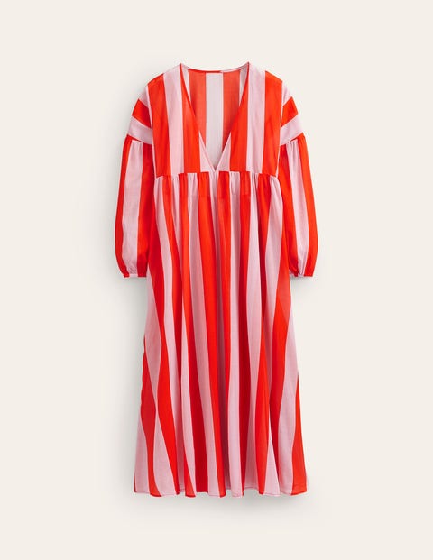 chinese dress ladies Ellie Cotton Maxi Shirt Dress-Texture Stripe