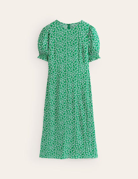 Boden Corinne Midi Tea Dress Green Tambourine, Ditsy Bud Women