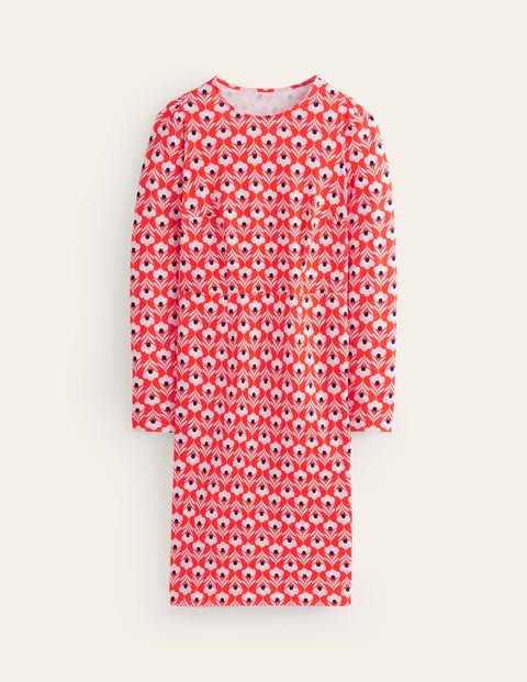 Penelope Jersey-Kleid Damen Boden, Flame Scarlet, Petal Head