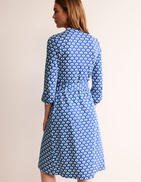 Julia Jersey Shirt Dress Surf The Web Foliage Geo Boden UK