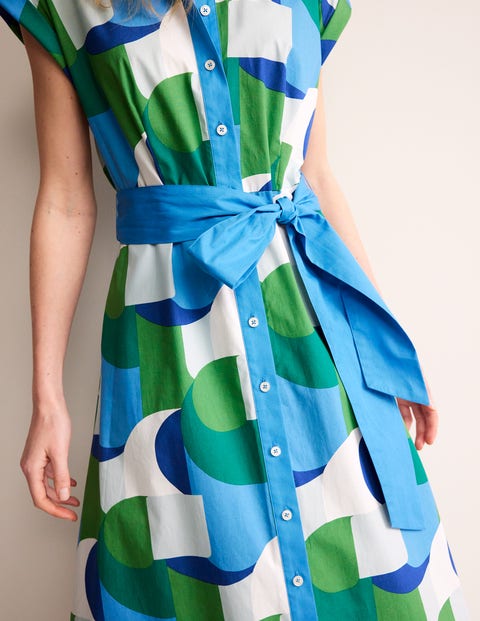 Amanda Hemdblusenkleid in Midilänge aus Baumwolle - Bla, Geometrischer  Wirbel | Boden AT