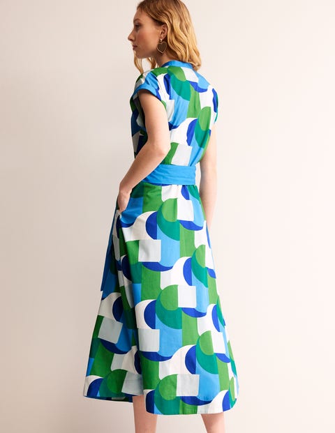 Amanda Hemdblusenkleid in Midilänge aus Baumwolle - Bla, Geometrischer  Wirbel | Boden AT