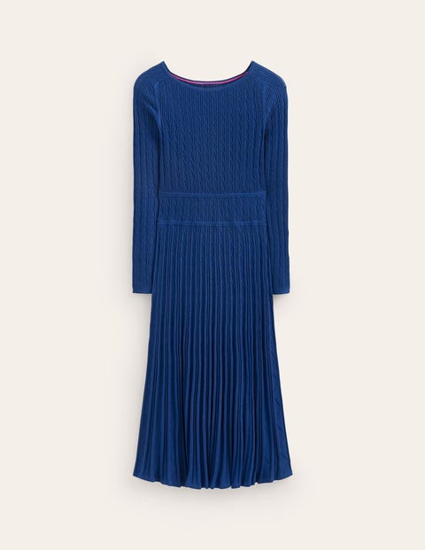 Imogen Empire Knitted Dress Blue Women Boden