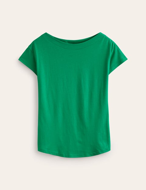 Supersoft Boat Neck T-Shirt Green Women Boden