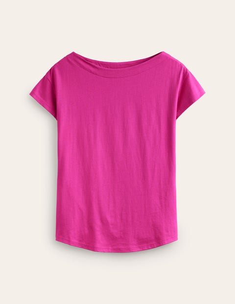 Supersoft Boat Neck T-Shirt Pink Women Boden