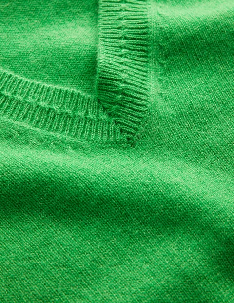 Eva Cashmere V-Neck Sweater - Bright Green | Boden US