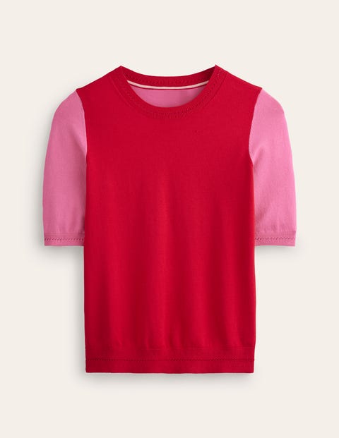 Catriona Cotton Crew T-Shirt Red Women Boden
