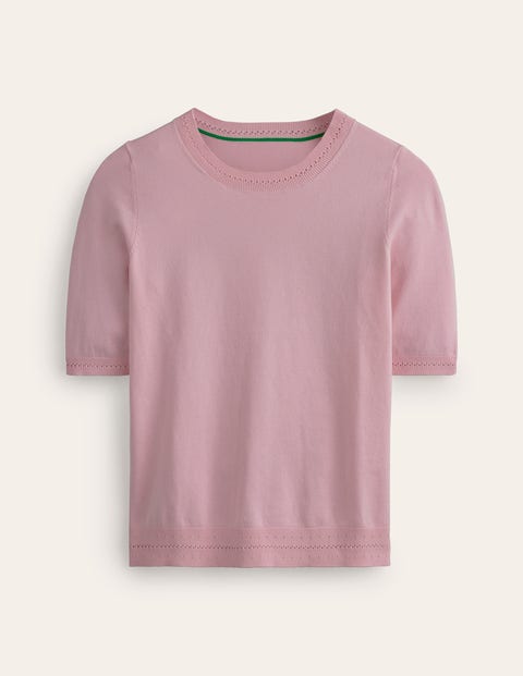 Catriona Cotton Crew T-Shirt Pink Women Boden