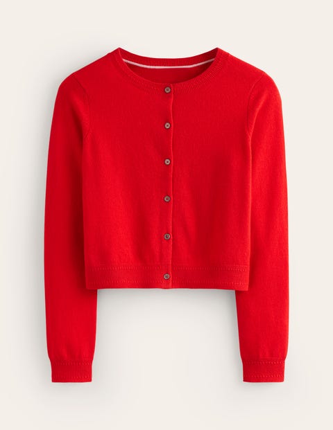Eva Cashmere Cropped Cardigan Red Women Boden