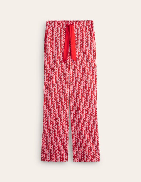 Cotton Sateen Pyjama Trousers Red Women Boden