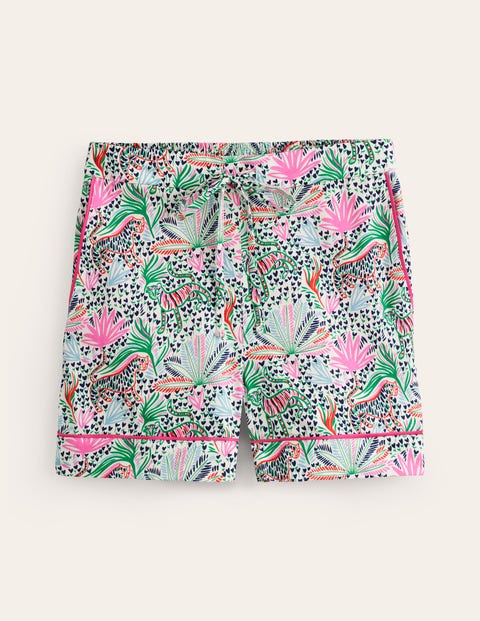 Schlafanzug-Shorts aus Baumwollsatin Damen Boden