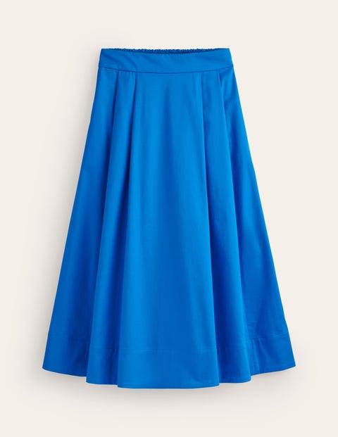 Isabella Cotton Sateen Skirt - Brilliant Blue | Boden EU