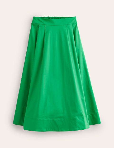 Isabella Cotton Sateen Skirt Green Women Boden