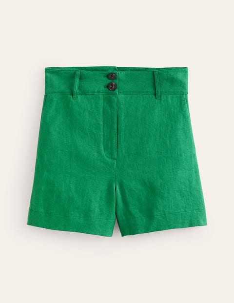 Westbourne Linen Shorts - Green Tambourine | Boden US