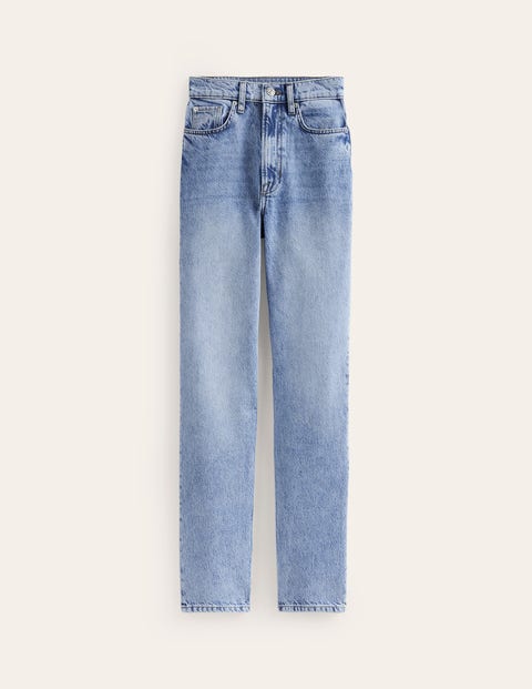 Jeans mit hohem Bund und geradem Bein Damen Boden