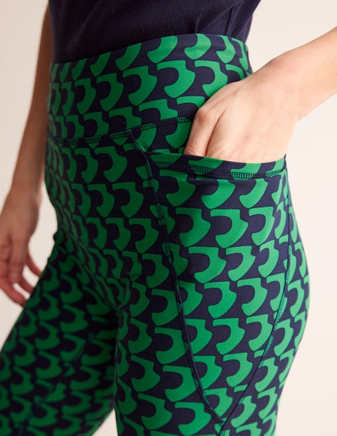 High Waist Pocket Leggings - Green Tambourine, Arc Geo