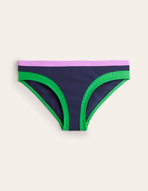 Boden Santorini Bikini Bottoms Navy/ Green Colourblock Women  In Blue