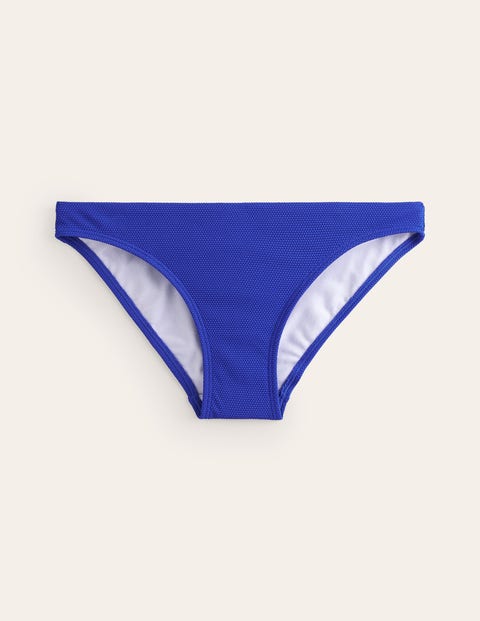 Teuila Textured Thin Strap Bikini Bottom in Blue