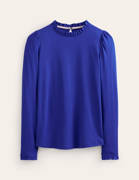 Supersoft Frill Detail Top - Surf the Web | Boden US