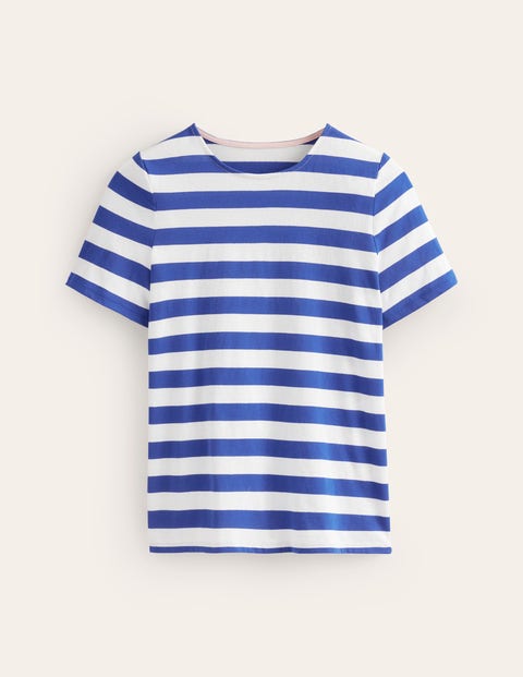 Bea Short Sleeve Breton Blue Ivory Boden US