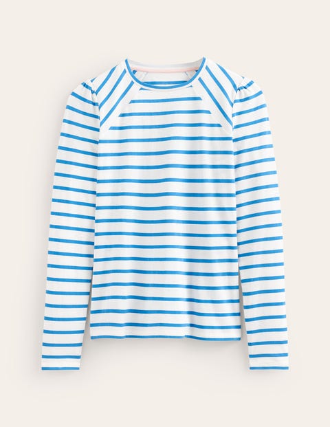 Arabella Gestreiftes T-Shirt Damen Boden, Leuchtendes Blau