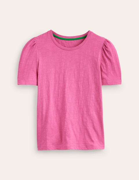Boden Cotton Puff Sleeve T-shirt Sangria Sunset Women  In Pink