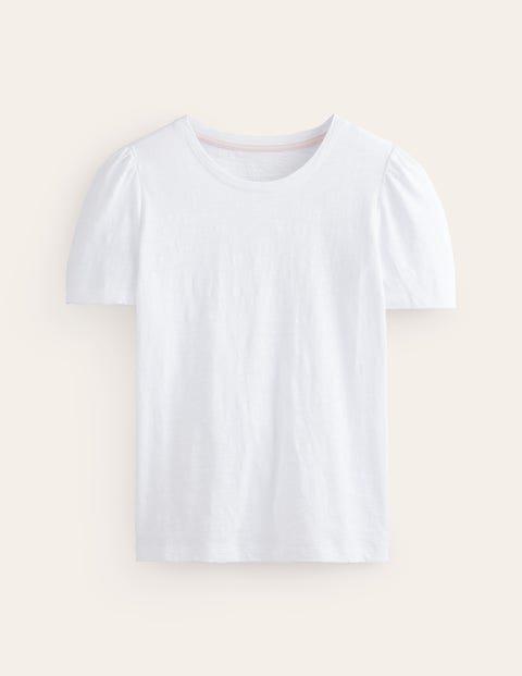 T-Shirt mit Puffärmeln aus Baumwolle Damen Boden, Weiß
