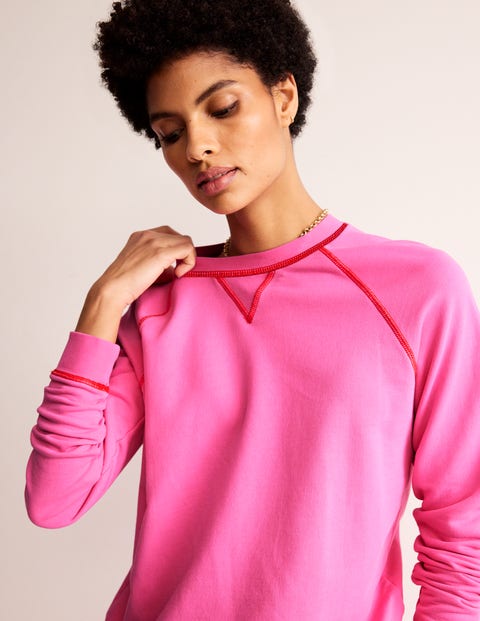 Raglan-Sweatshirt mit Waschung Damen Boden, Sangria Sunset Pink