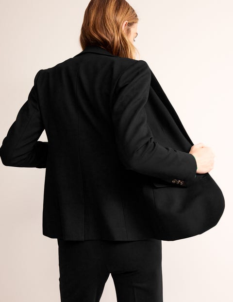 Semi Fitted Jersey Blazer - Black