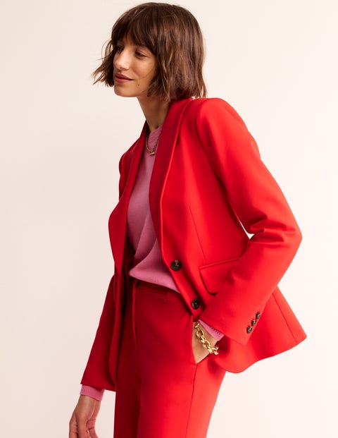 Marylebone Ponte Blazer Red Women Boden, Hot Pepper