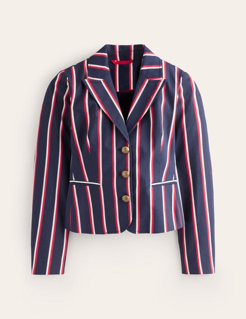 Canonbury Gestreifter Blazer Damen Boden, Marineblau, rot und weiß gestreift