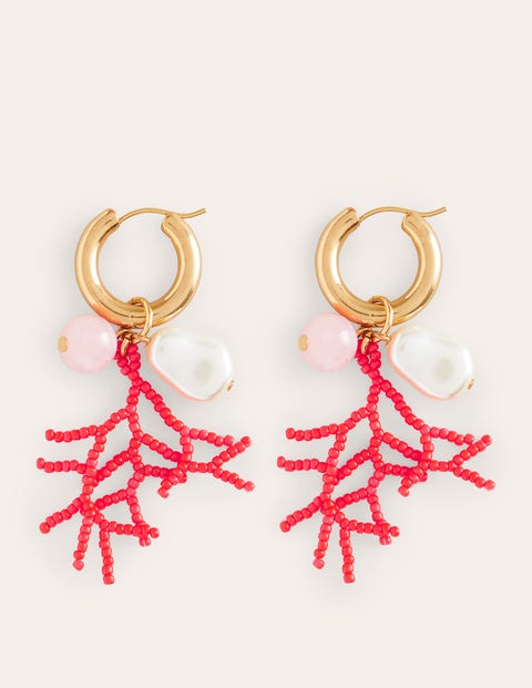 Cluster Hoop Earrings - Pink | Boden UK
