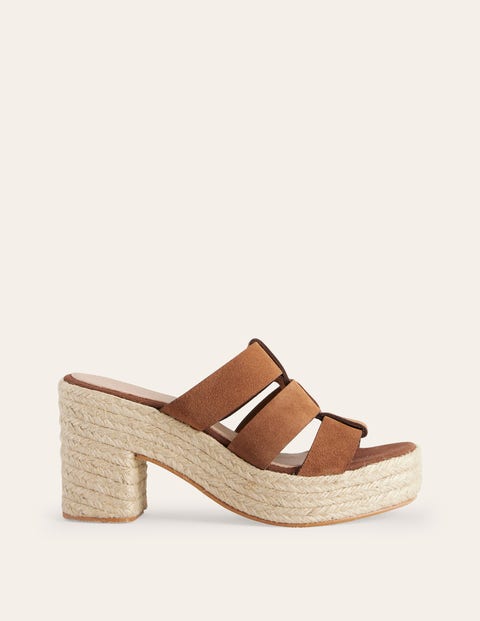 Heeled Espadrille Sandals - Tan | Boden US