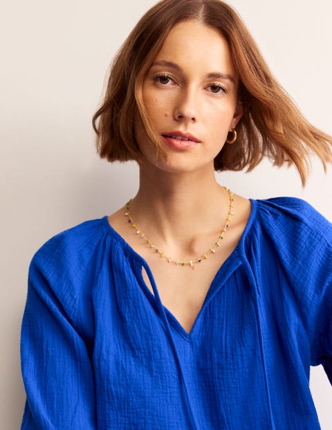 Layering Disc Necklace Blue Multi