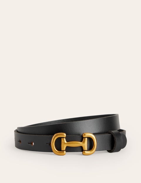 Shop Boden Iris Skinny Snaffle Trim Belt Black Women